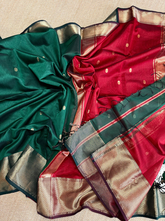 Pure Handloom Maheswar Silk Cotton Saree