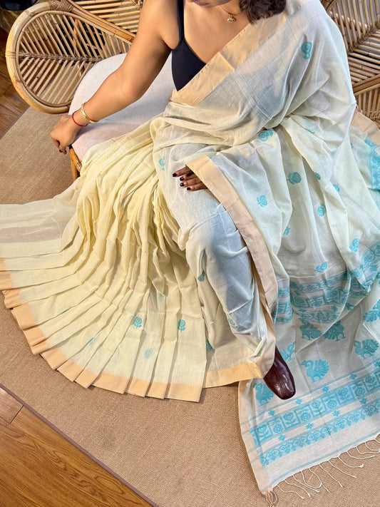 Bengal Loomz - soft  Khadi Cotton Saree