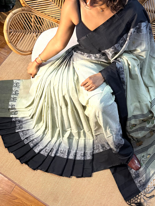Jamdani - soft  Khadi Cotton Saree