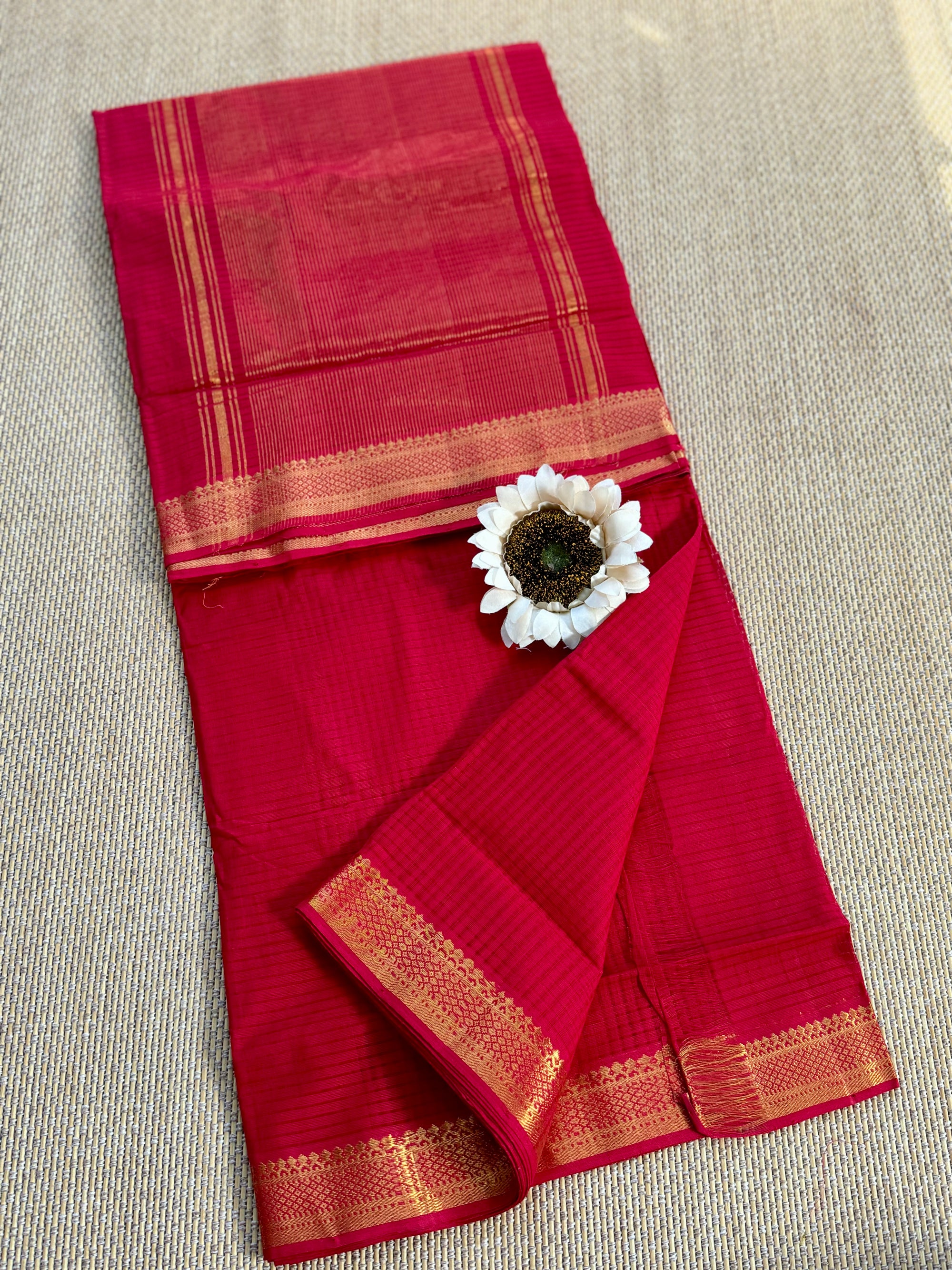 Handloom Mangalagiri missing checks Cotton Saree