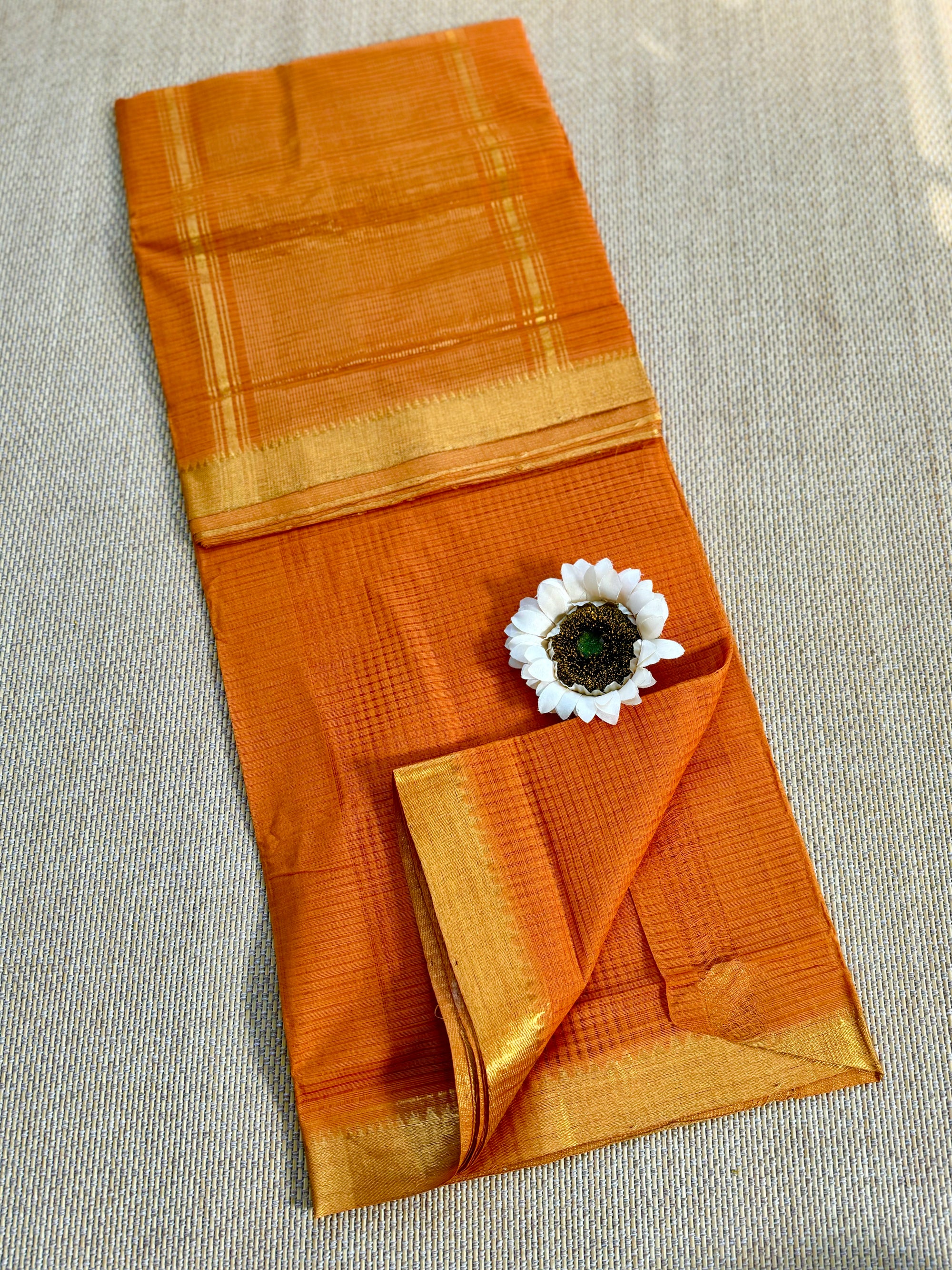 Handloom Mangalagiri missing checks Cotton Saree