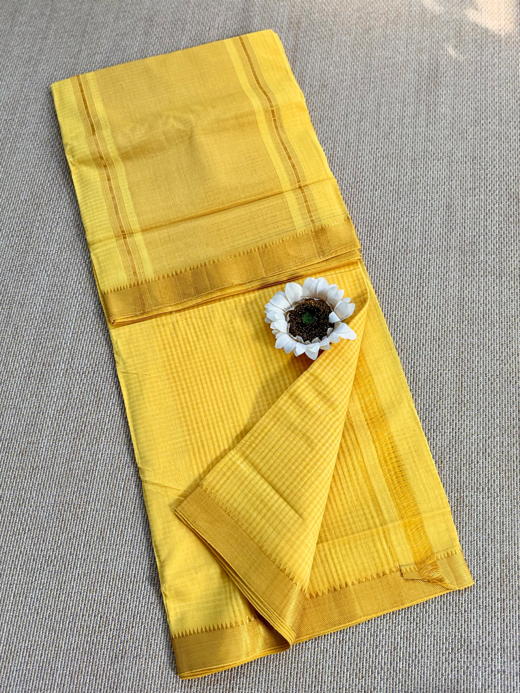 Handloom Mangalagiri missing checks Cotton Saree