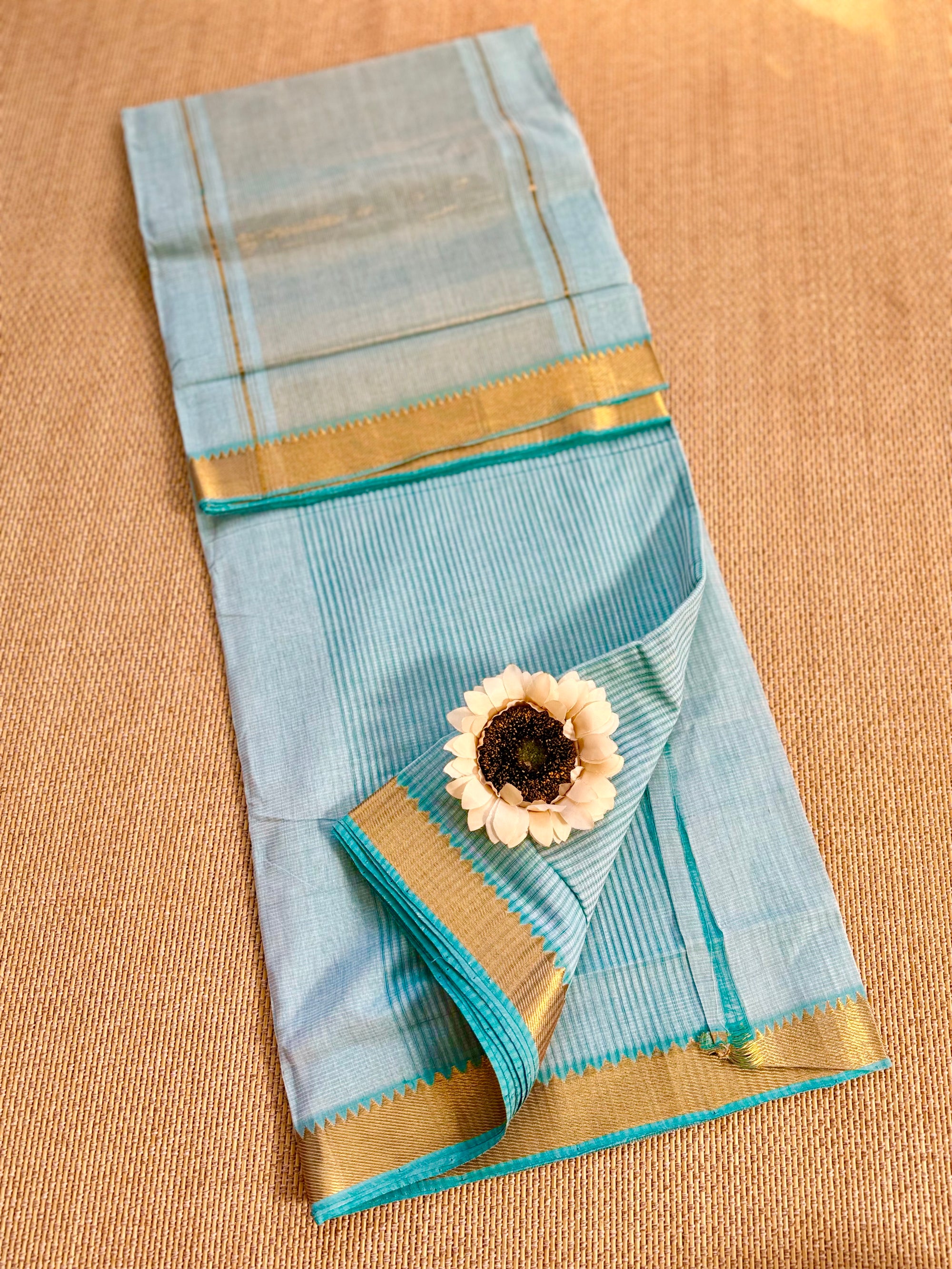 Handloom Mangalagiri missing checks Cotton Saree