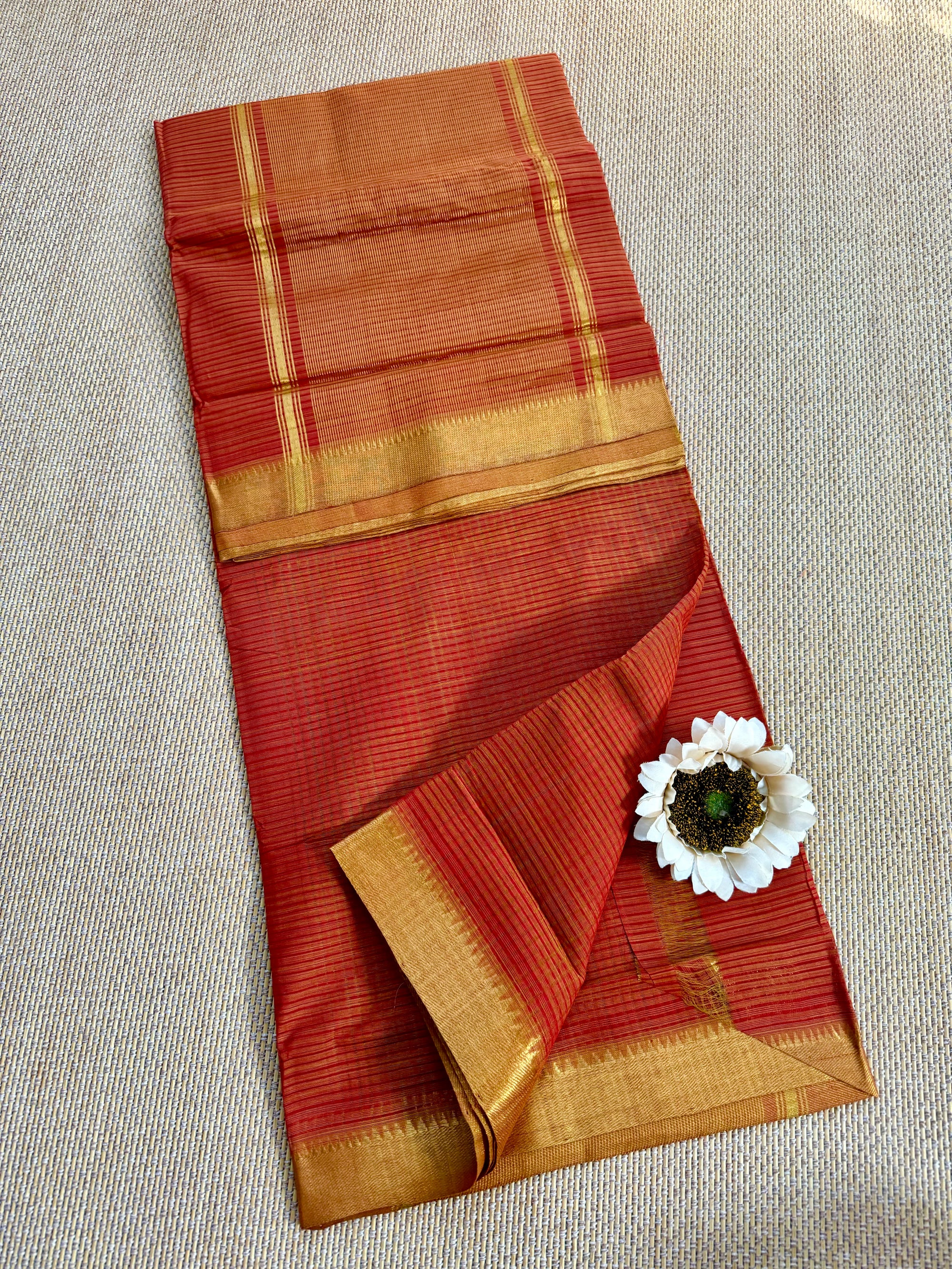 Handloom Mangalagiri missing checks Cotton Saree