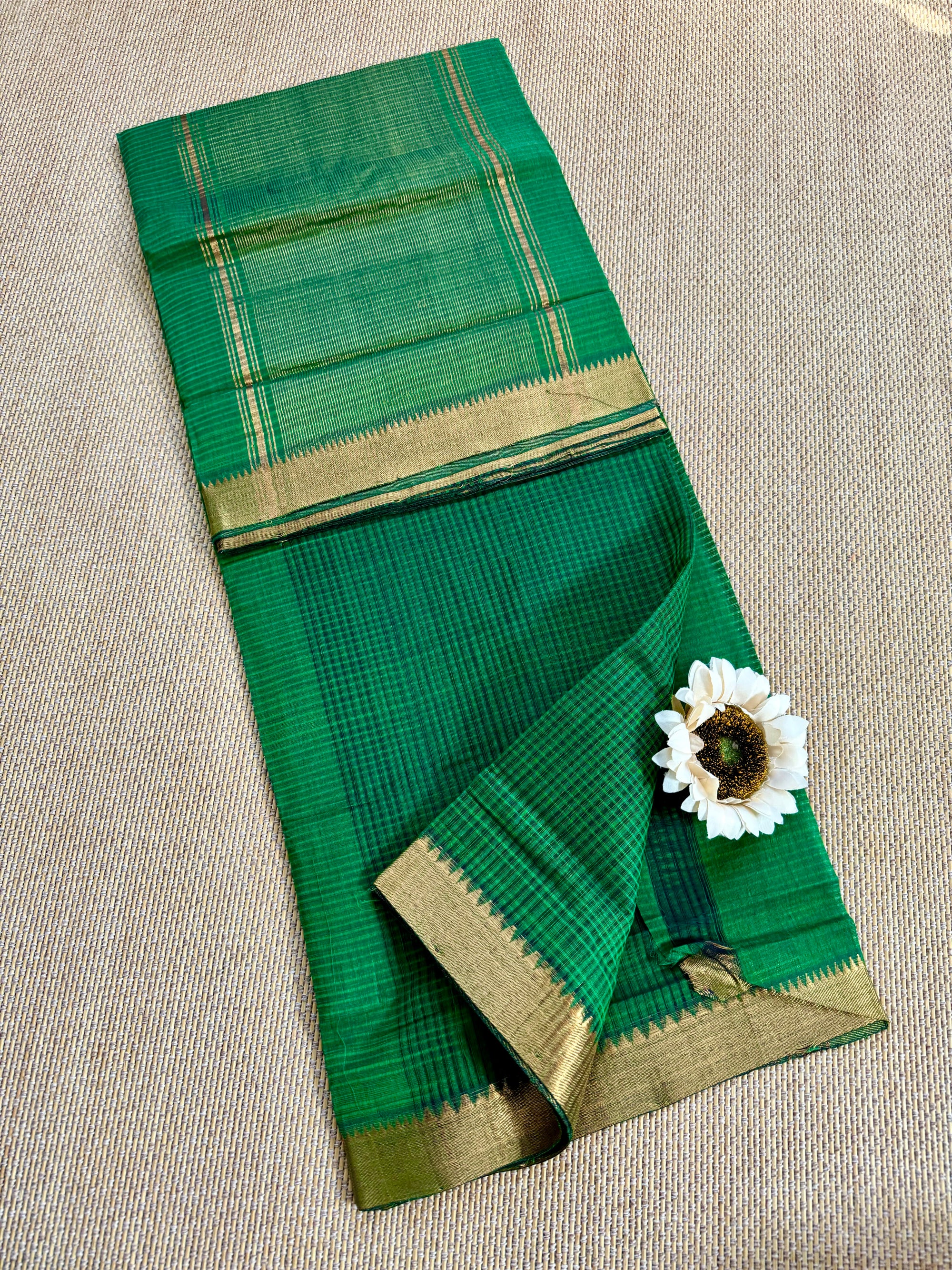 Handloom Mangalagiri missing checks Cotton Saree