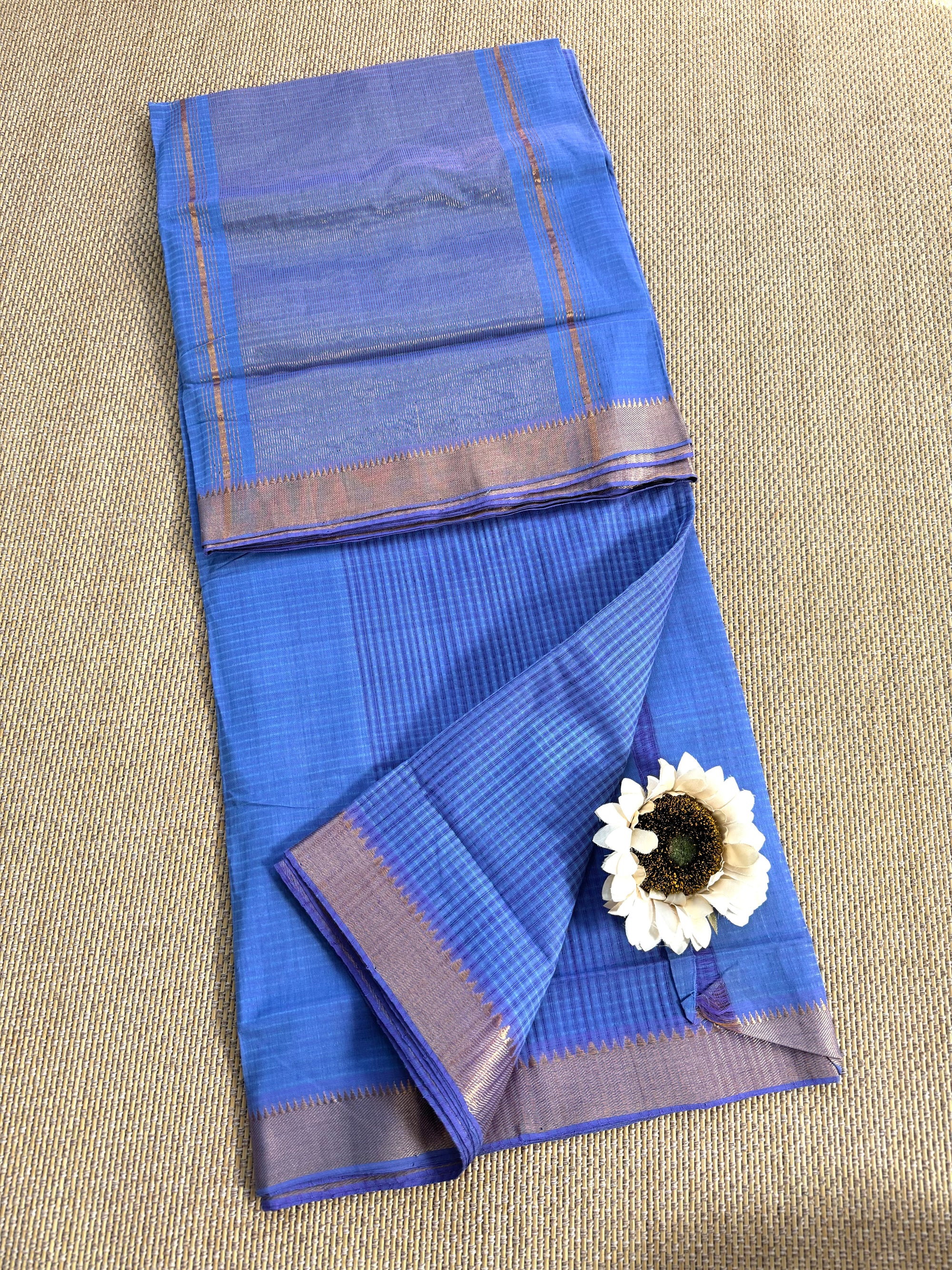 Handloom Mangalagiri missing checks Cotton Saree