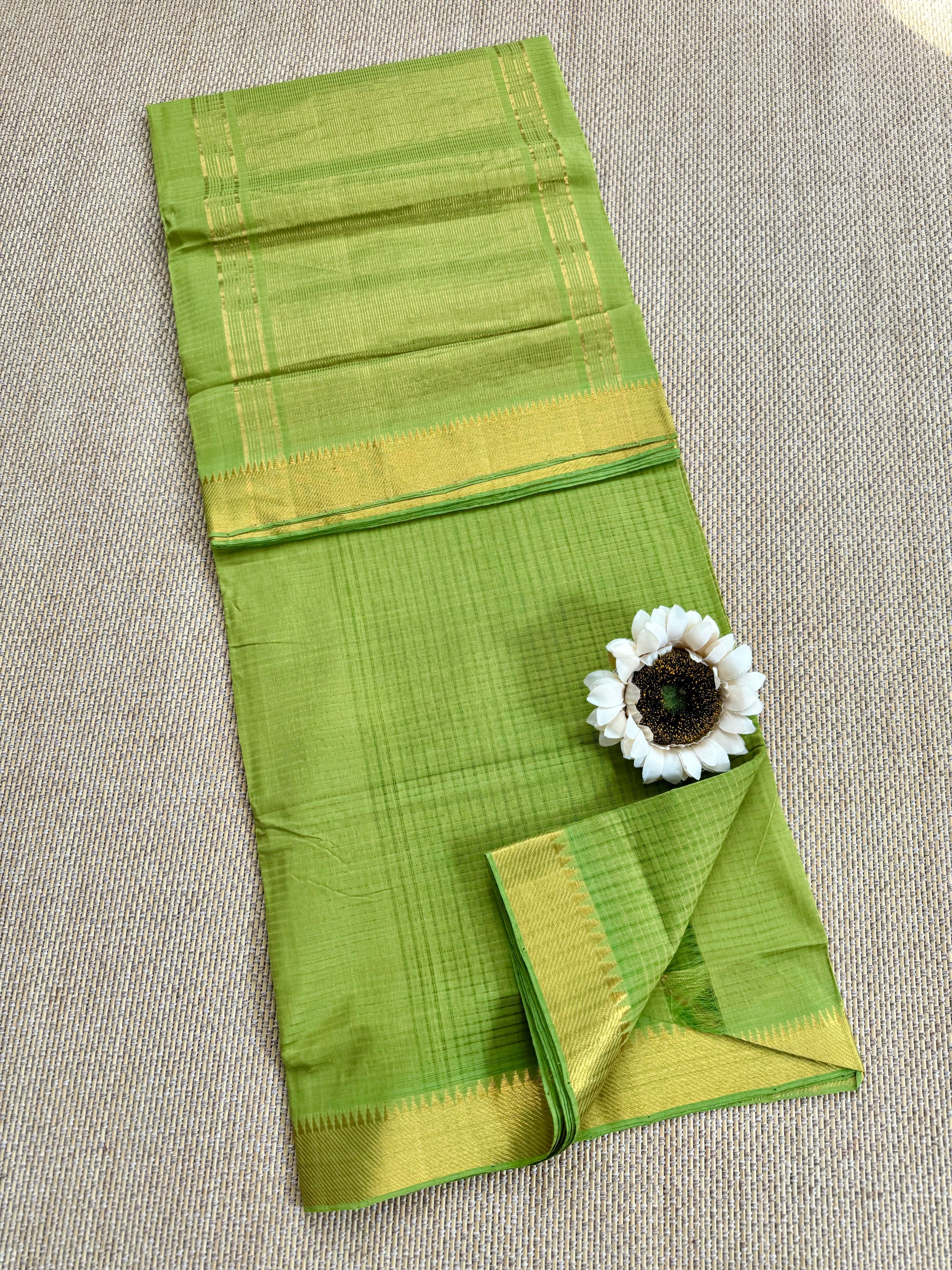 Handloom Mangalagiri missing checks Cotton Saree