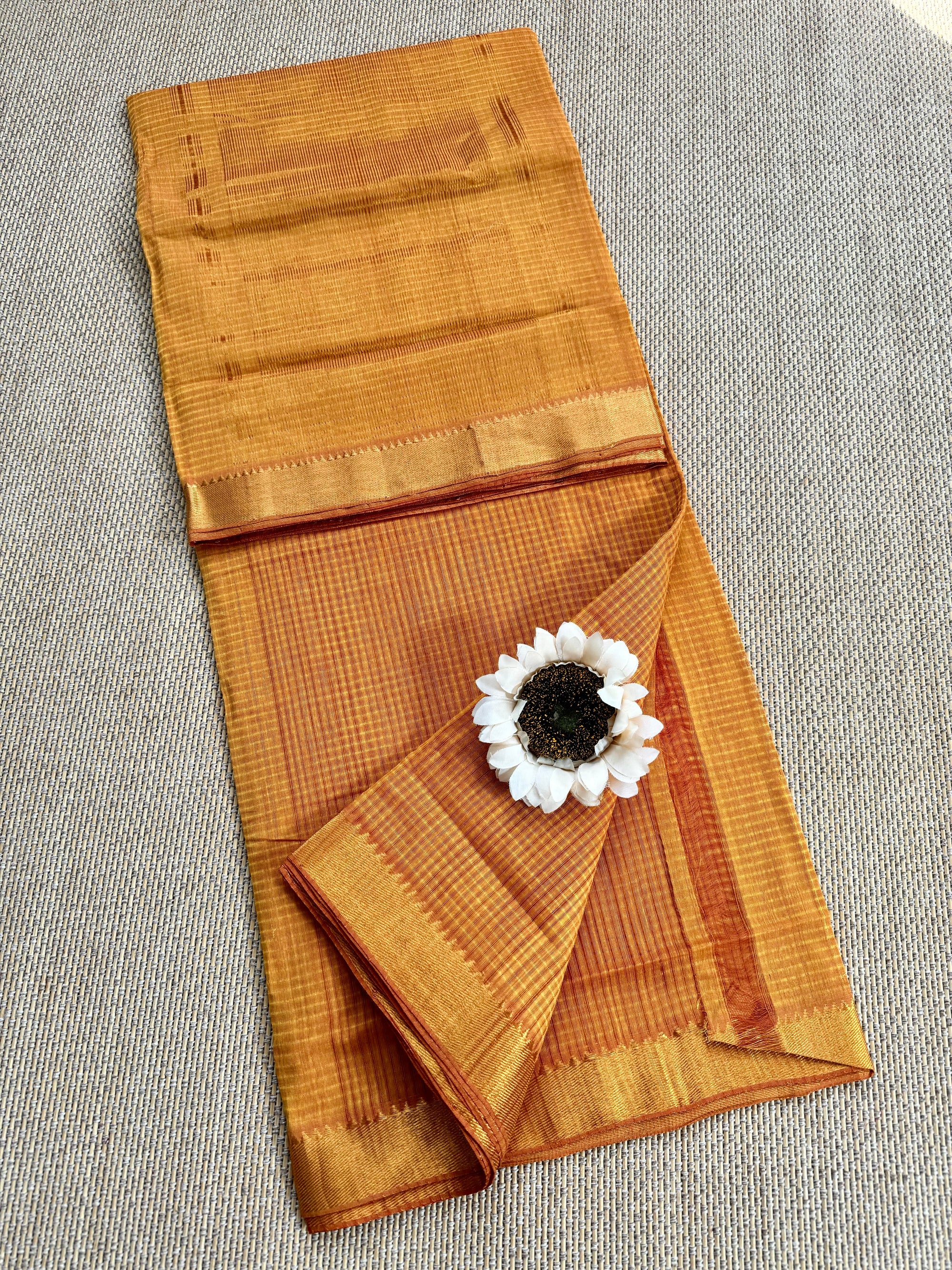 Handloom Mangalagiri missing checks Cotton Saree