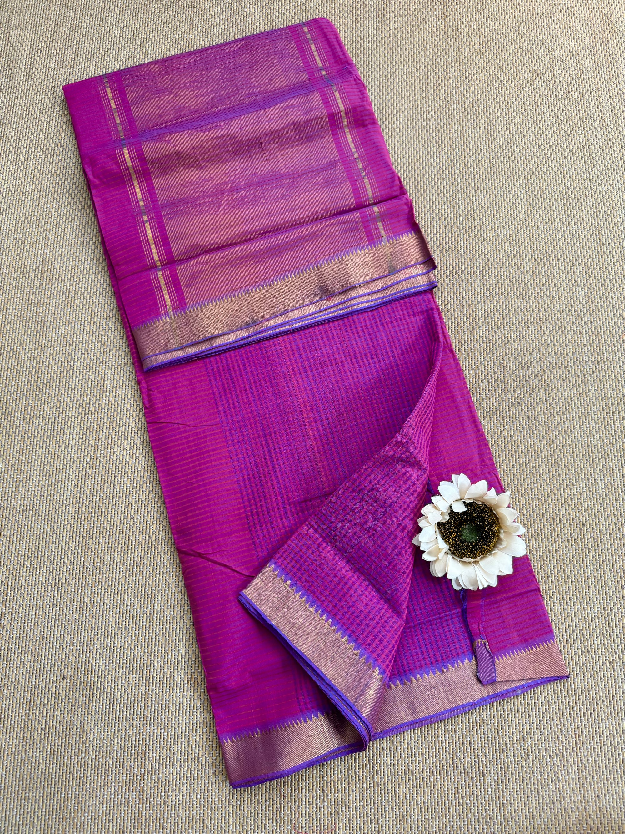 Handloom Mangalagiri missing checks Cotton Saree