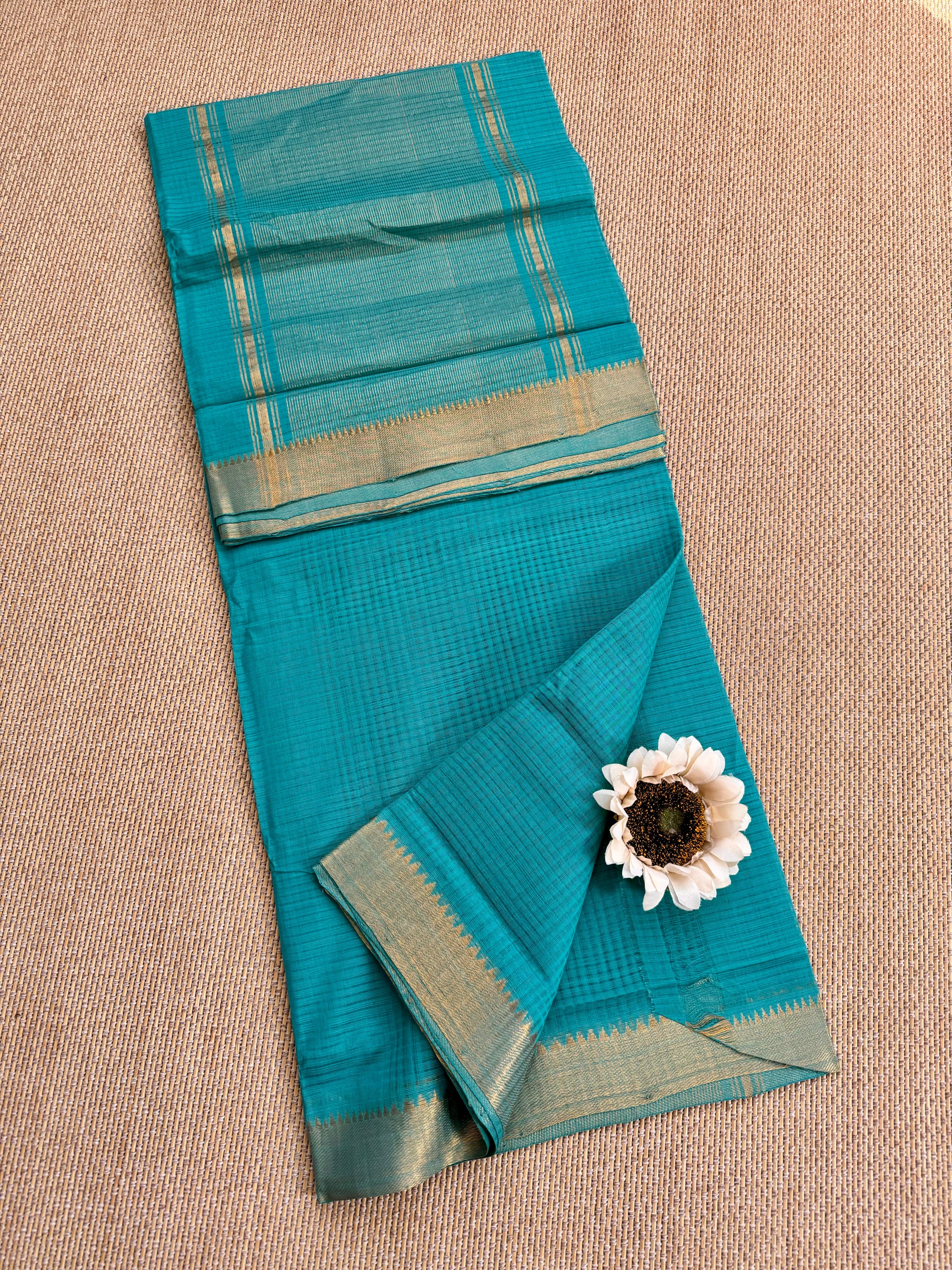 Handloom Mangalagiri missing checks Cotton Saree