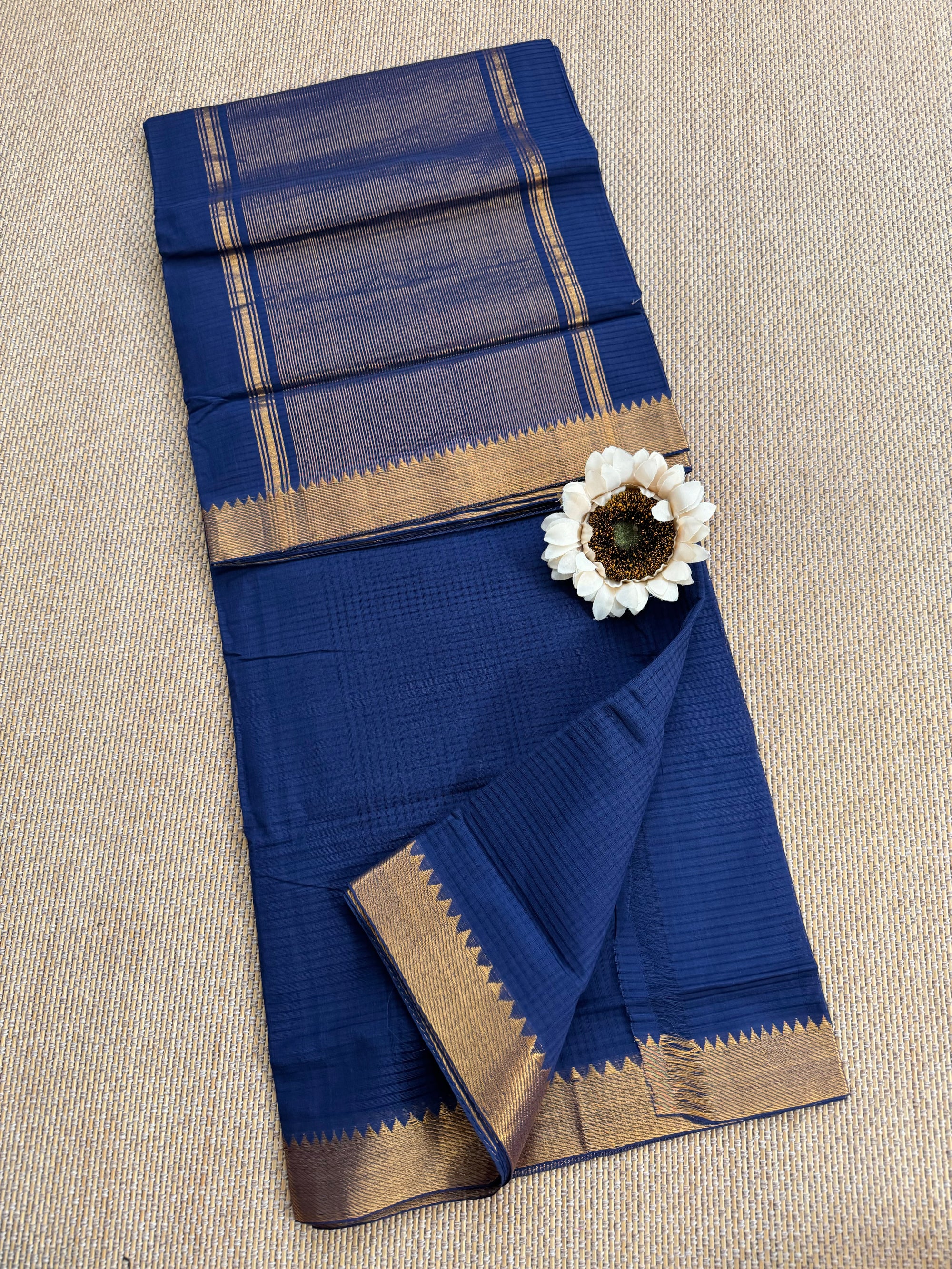 Handloom Mangalagiri missing checks Cotton Saree