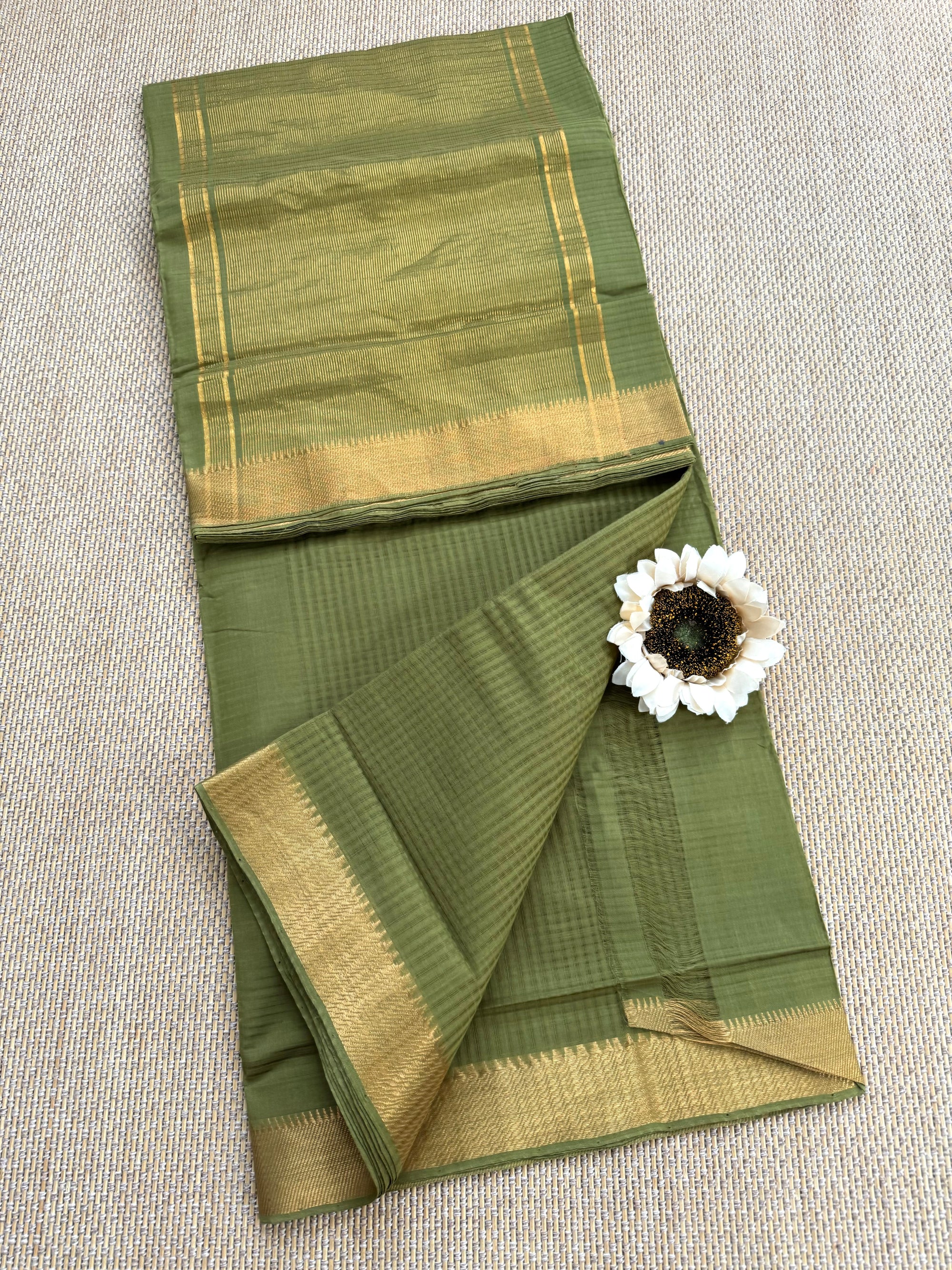 Handloom Mangalagiri missing checks Cotton Saree