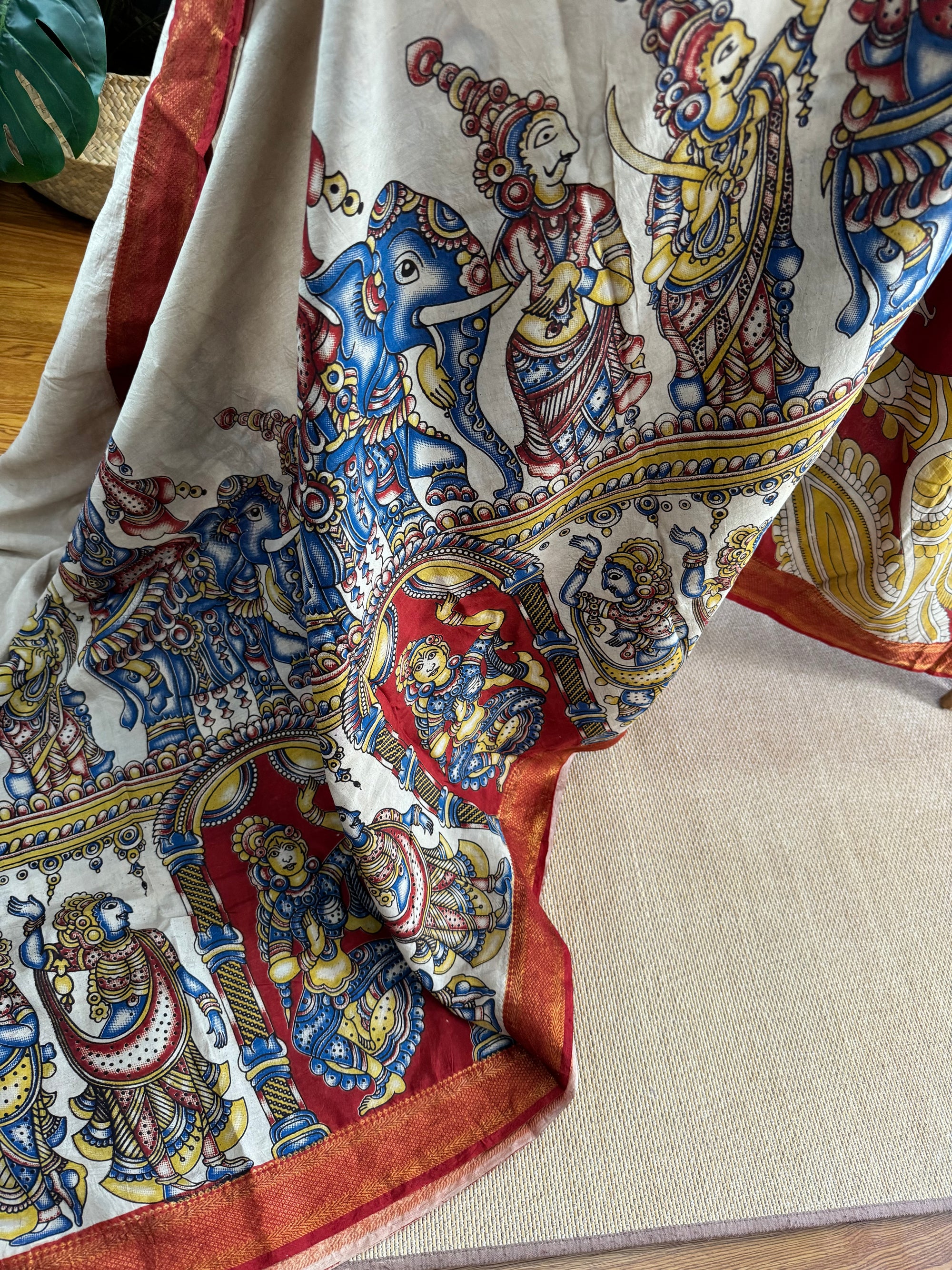 Nellore Silk Kalamkari Screen Print Saree