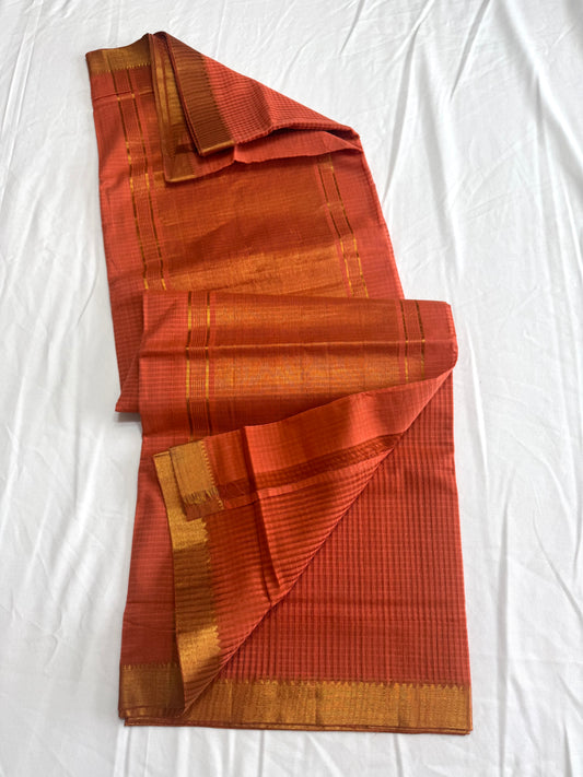 Handloom Mangalagiri missing checks Cotton