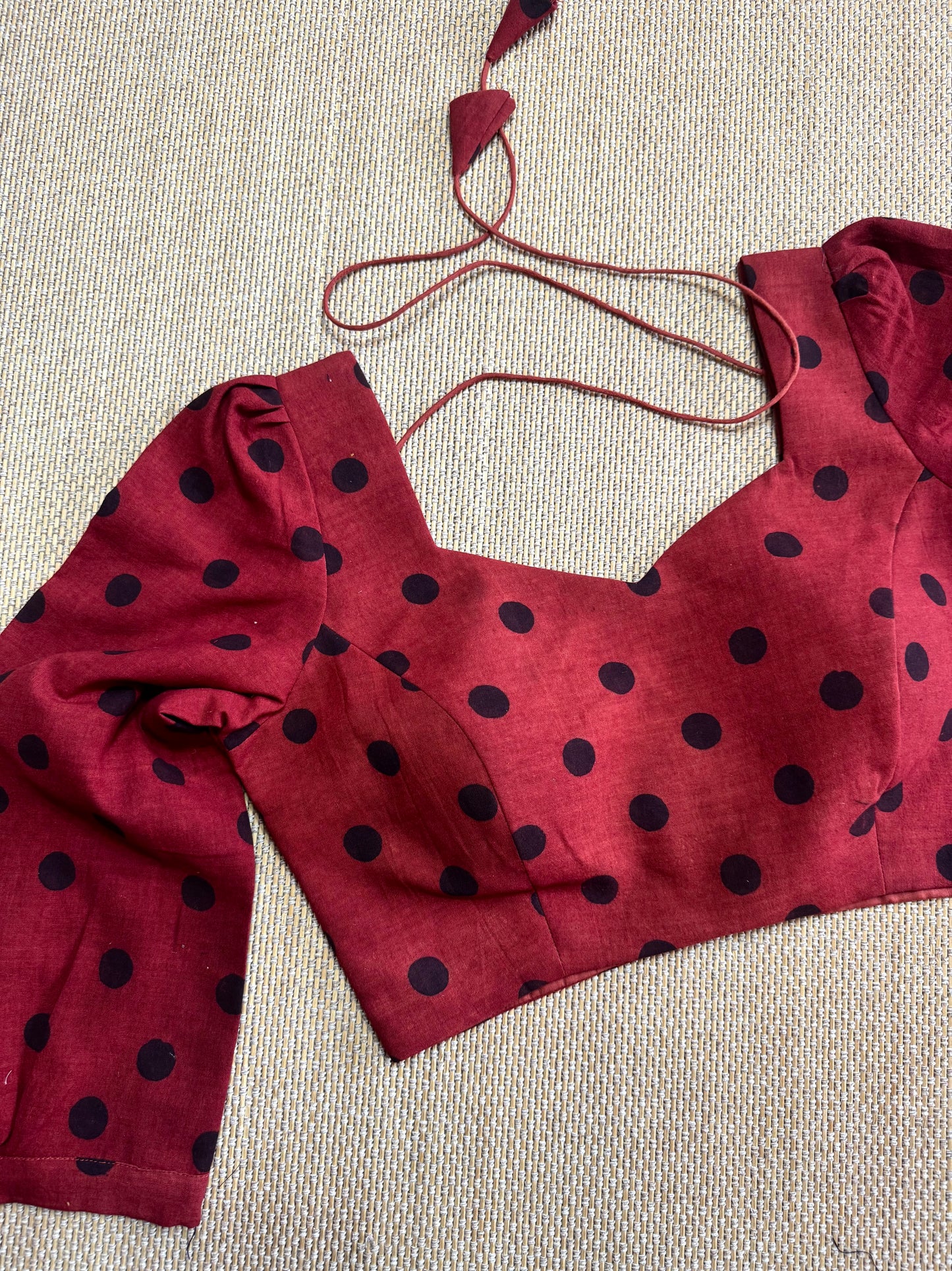 Polka dot ready made blouse