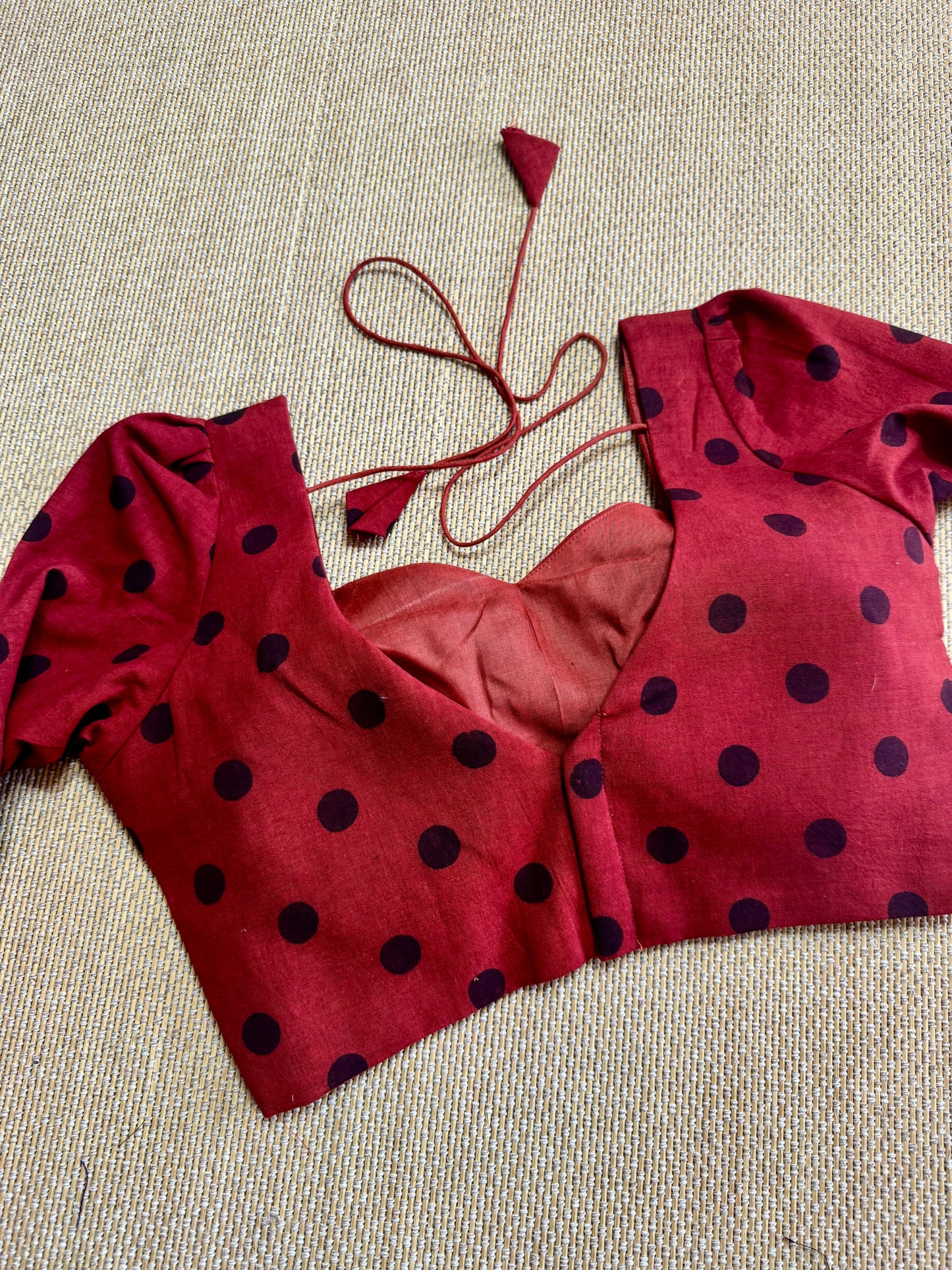 Polka dot ready made blouse