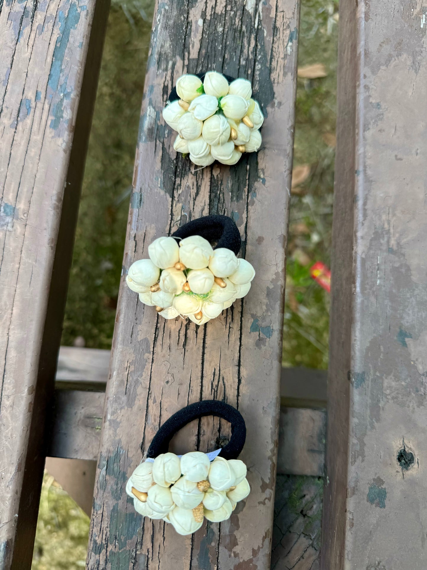 Hand made ! Medium size Jasmine mottu poo  Hair Bands