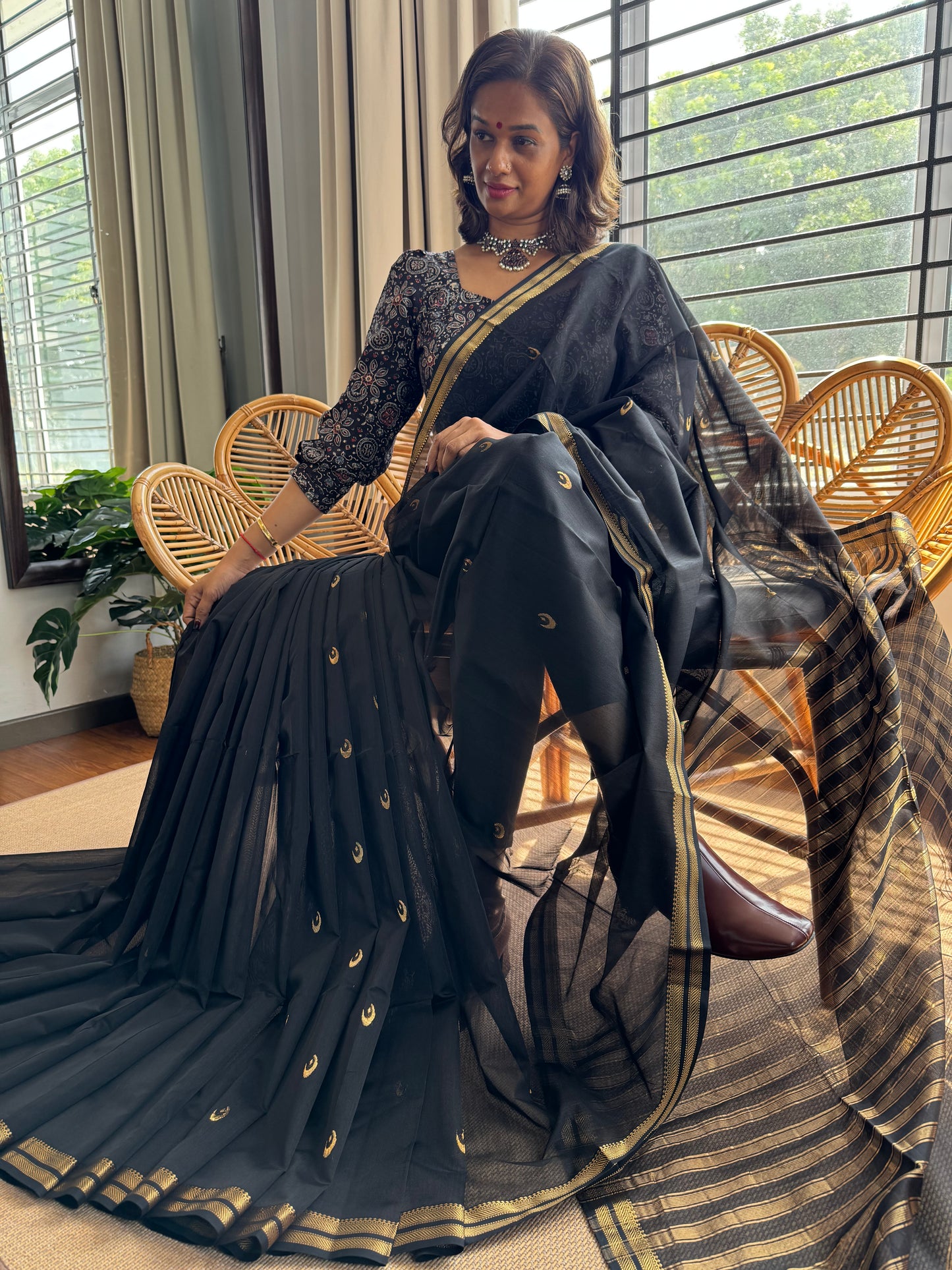 Moon 🌖 Maheswar silk cotton saree
