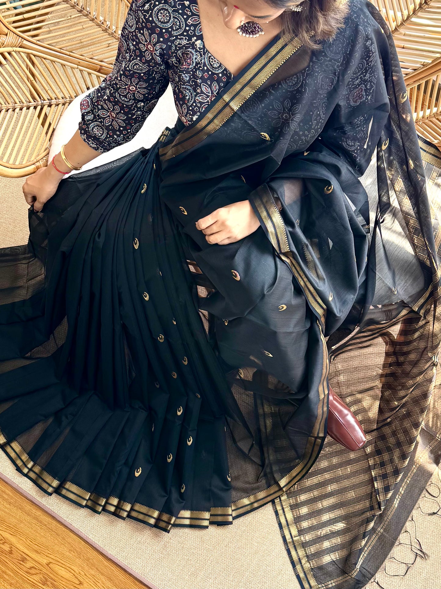 Moon 🌖 Maheswar silk cotton saree