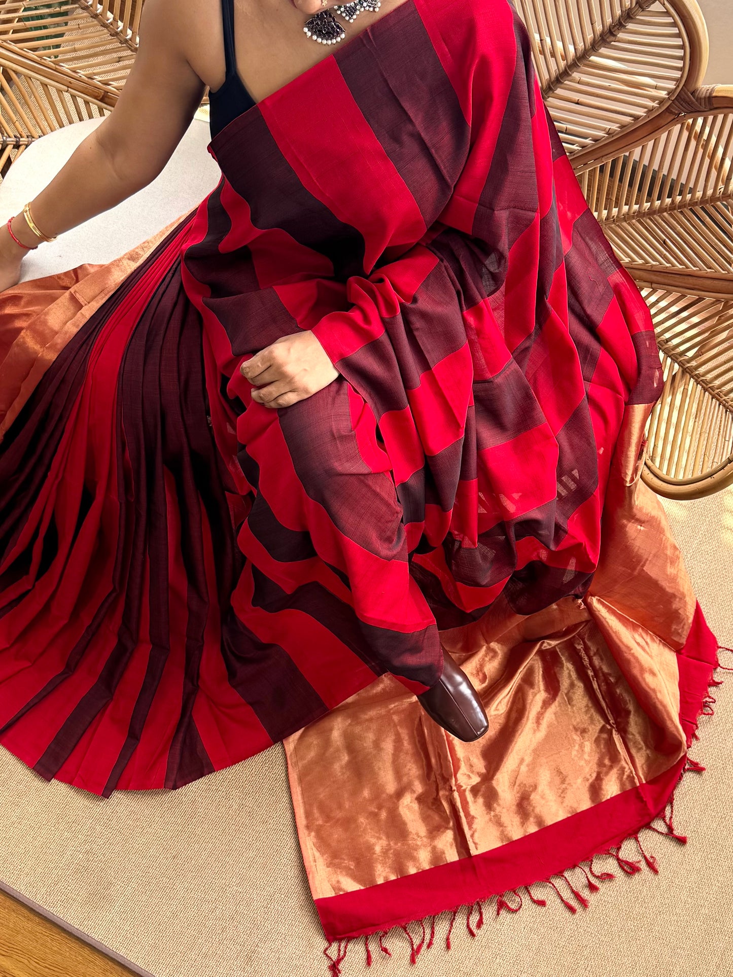 4 pedal loom Maheswar silk cotton saree