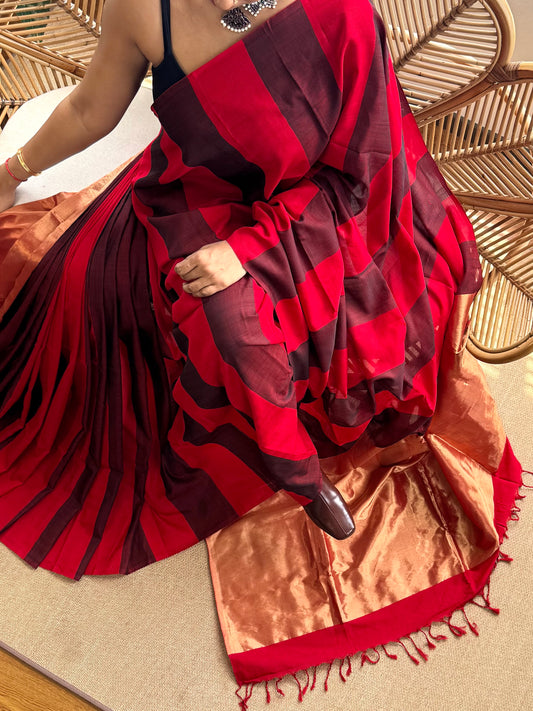 4 pedal loom Maheswar silk cotton saree