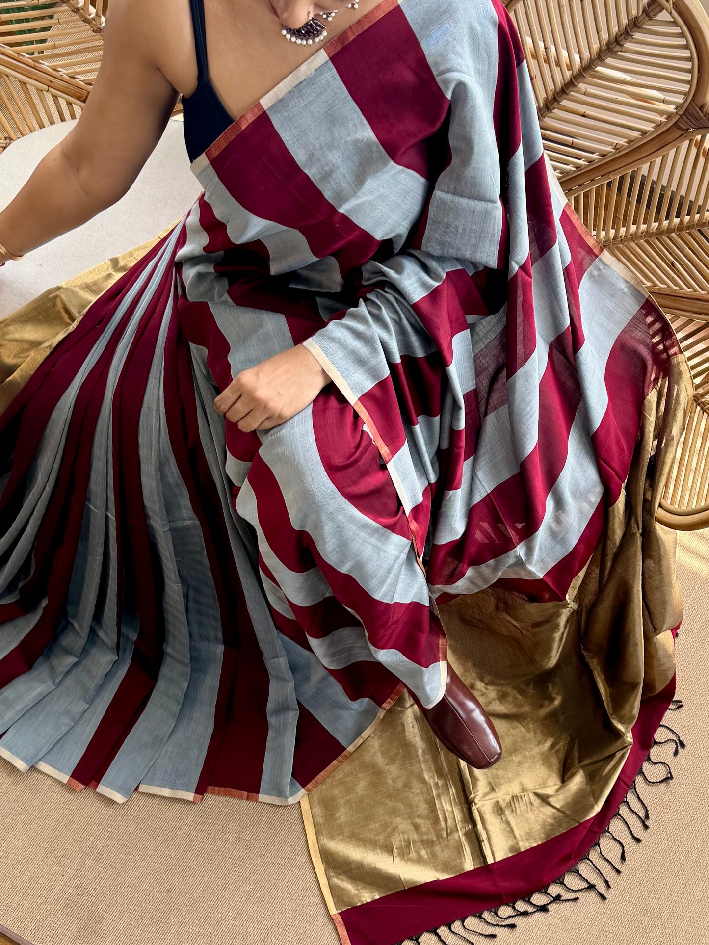 4 pedal loom Maheswar silk cotton saree