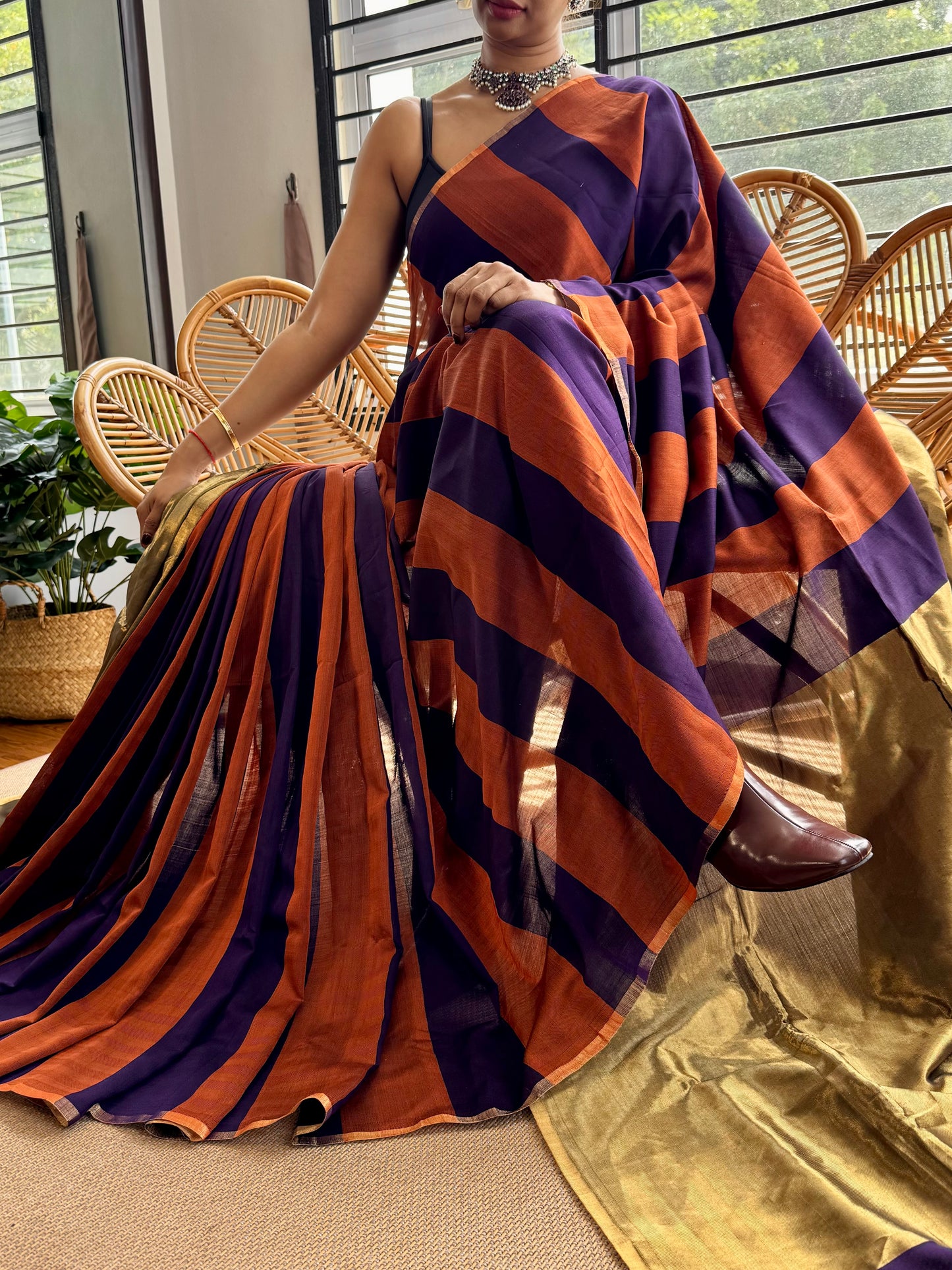 4 pedal loom Maheswar silk cotton saree