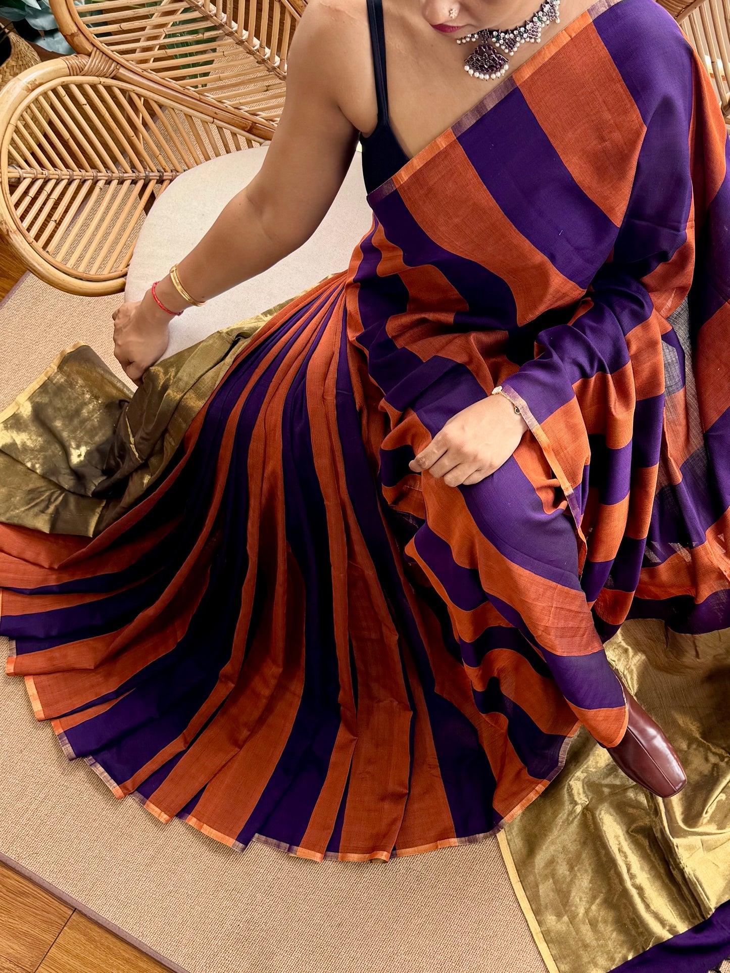 4 pedal loom Maheswar silk cotton saree