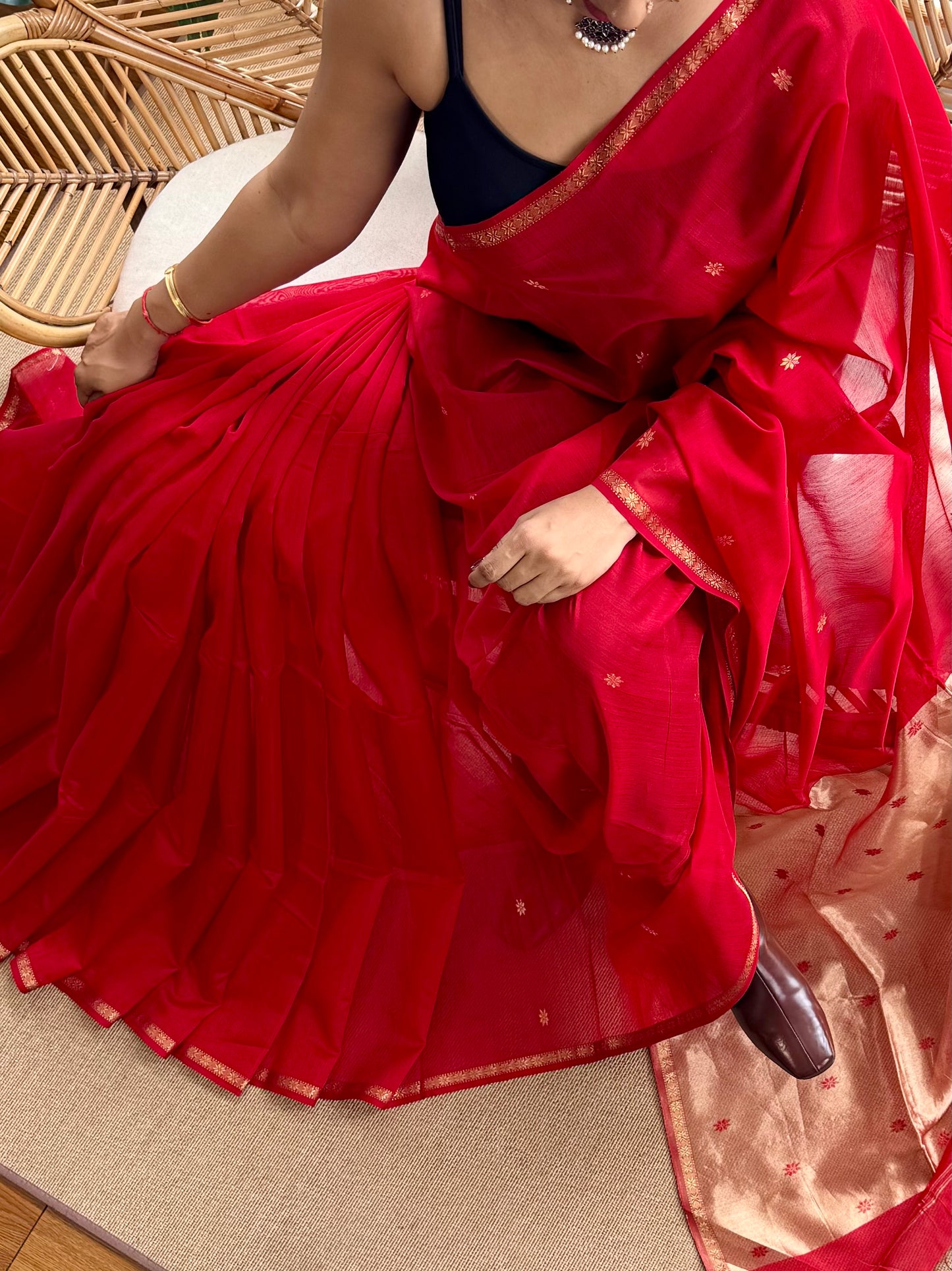 Star Pallu  Maheswar silk cotton saree
